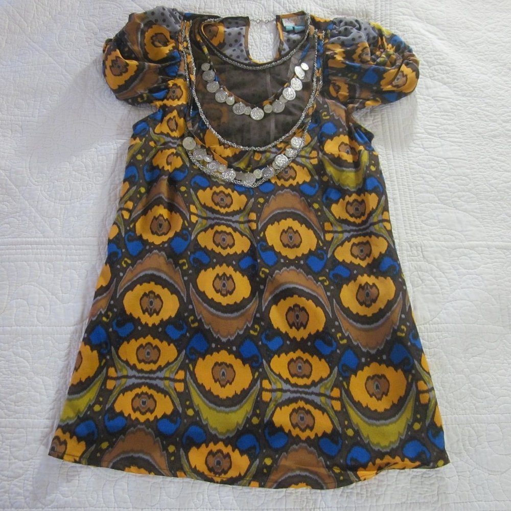 Plenty by Tracy Reese Top 4 Silver Coin Necklace Silk